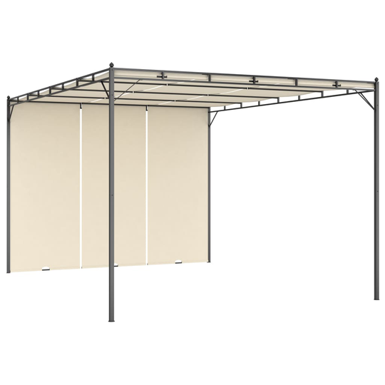 vidaXL Puutarhan huvimaja sivuverholla 4x3x2,25 cm kerma