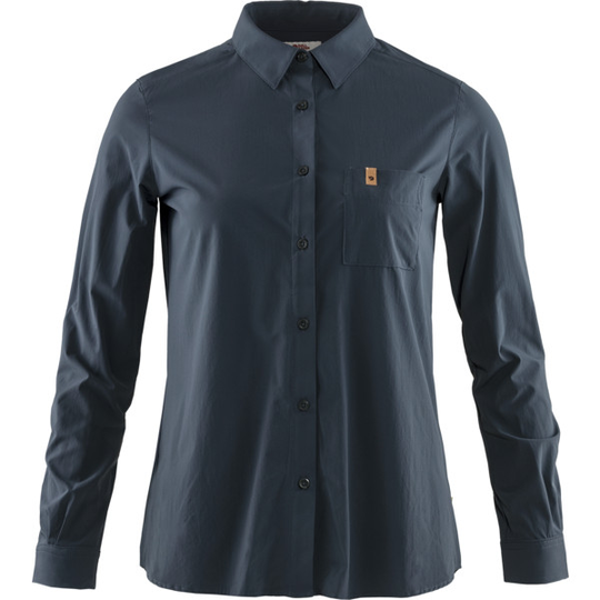 Fjällräven Övik Lite Shirt Ls W - Navy - Naiset - L - Partioaitta