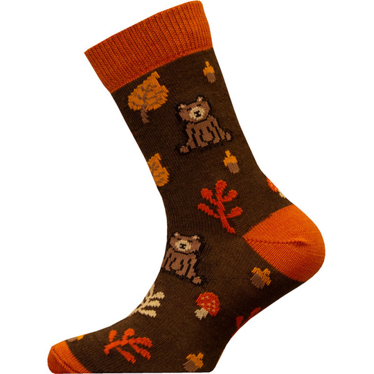 Sukkamestarit Merinovillasukat Kids - Karhu Kasvit Ruskea - Unisex - 28-30 - Partioaitta