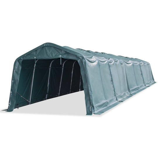 vidaXL Irrotettava karjateltta PVC 550 g/m² 3,3x16 m tummanvihreä