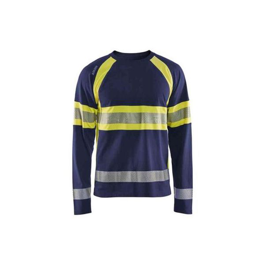 Blåkläder 351010308833XS T-paita huomioväri, laivastonsininen/huomiokeltainen, pitkähihainen Koko XS