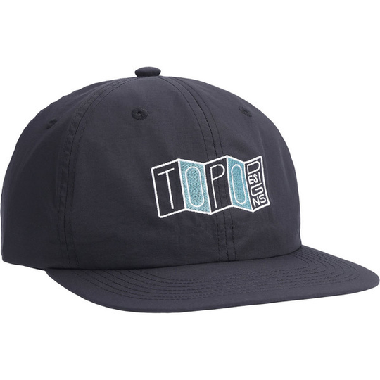 Topo Designs Nylon Ball Cap - Stacked Map - Black - Unisex - OneSize - Partioaitta
