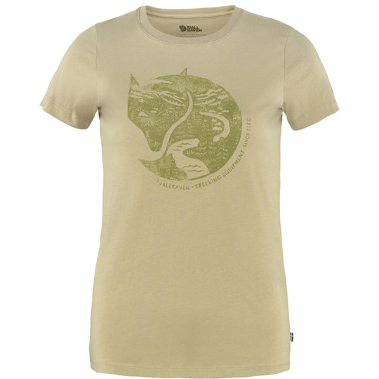 Fjällräven Arctic Fox Print T-shirt W - Sand Stone - Naiset - L - Partioaitta