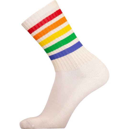 Sukkamestarit Merinovillasukat Sport - Rainbow Valkoinen - Unisex - 35-38 - Partioaitta