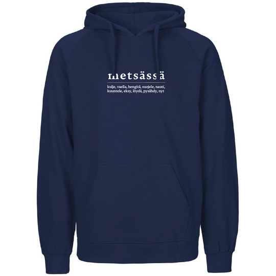 Metsä/Skogen Unisex Hoodie Metsässä - Navy - Unisex - S - Partioaitta