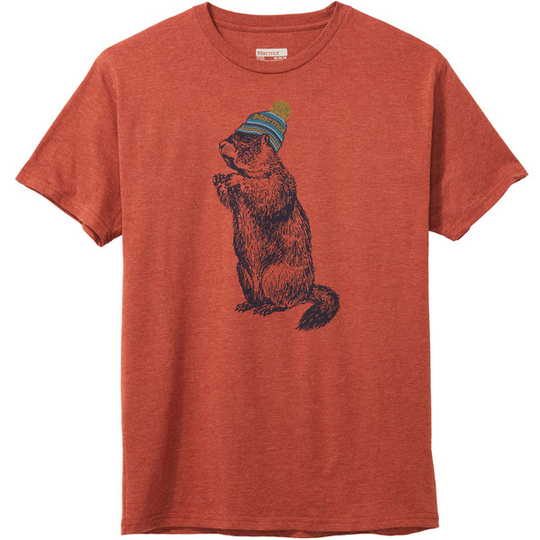 Marmot Pom Pom Tee Ss - Picante Heather - Miehet - S - Partioaitta