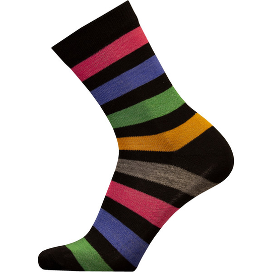 Sukkamestarit Merinovillasukat - Multiraita Kapea Fall Must.kir - Unisex - 35-38 - Partioaitta
