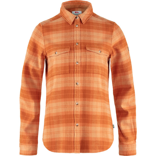 Fjällräven Övik Heavy Flannel Shirt W - Peach Sand-desert Brown - Naiset - L - Partioaitta