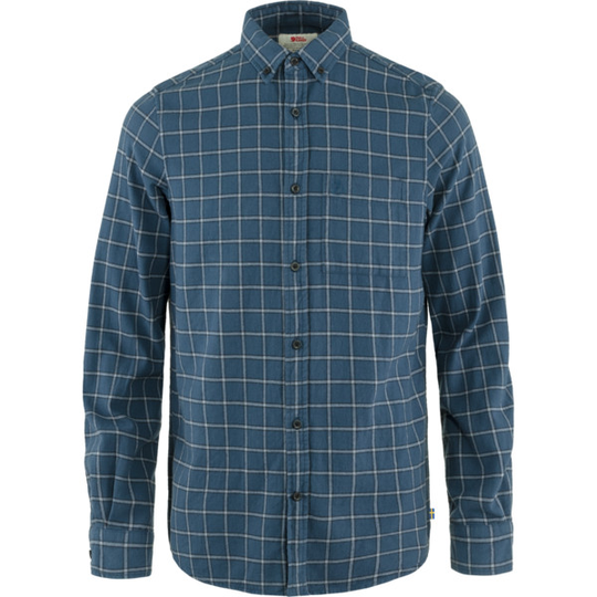 Fjällräven Övik Flannel Shirt M - Indigo Blue-flint Grey - Miehet - L - Partioaitta