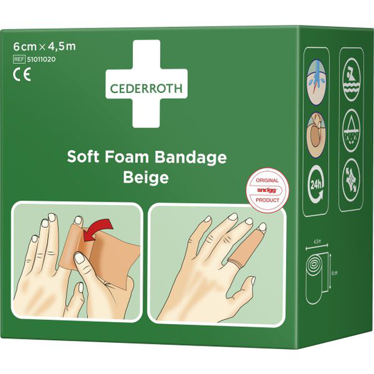 Cederroth 51011020 Laastari 6 cm x 4,5 m, itsekiinnittyvä Beige