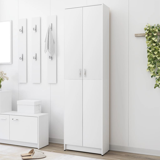 vidaXL Eteisen vaatekaappi valkoinen 55x25x189 cm lastulevy