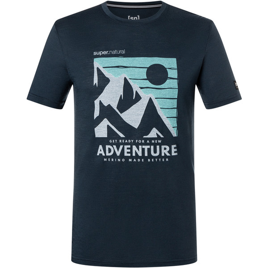 Supernatural M Mountain Adventure Tee - Blueberry/vapor Grey/wasabi - Miehet - L - Partioaitta