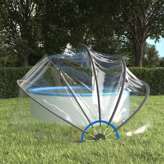 vidaXL Uima-altaan kupoli pyöreä 406x203 cm PVC