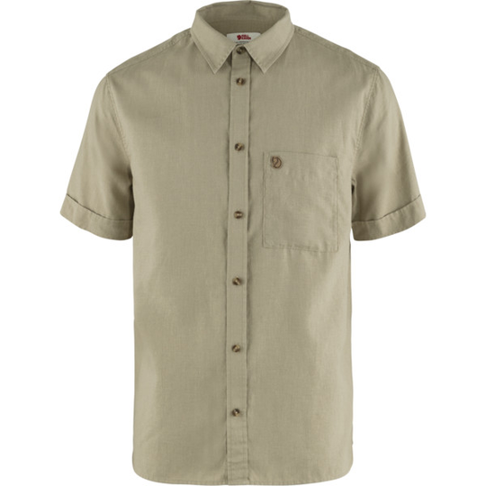 Fjällräven Övik Travel Shirt Ss M - Sand Stone - Miehet - L - Partioaitta