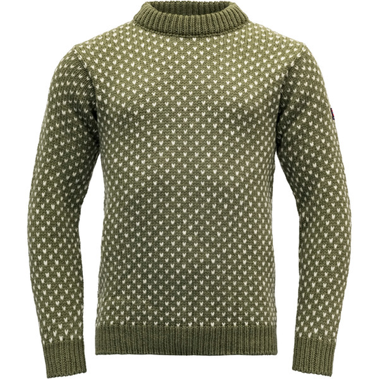 Devold Nordsjø Wool Sweater - Olive - Unisex - L - Partioaitta