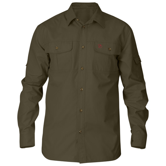 Fjällräven Singi Trekking Shirt Ls M - Dark Olive - Miehet - S - Partioaitta