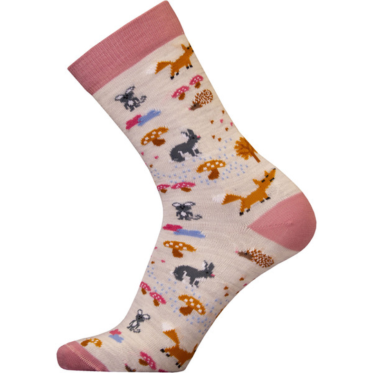 Sukkamestarit Merinovillasukat - Metsäneläimet Pinkki Mel Valk - Unisex - 35-38 - Partioaitta