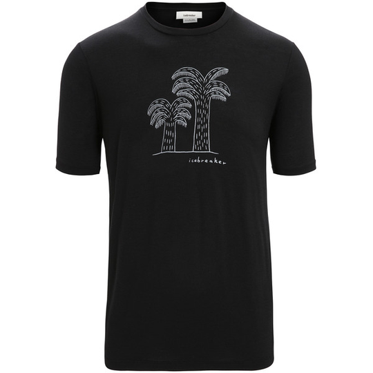 Icebreaker M Tech Lite Ii Ss Tee Giant Ferns - Black - Miehet - M - Partioaitta
