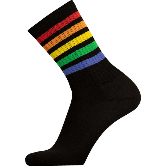 Sukkamestarit Merinovillasukat Sport - Rainbow Musta - Unisex - 35-38 - Partioaitta