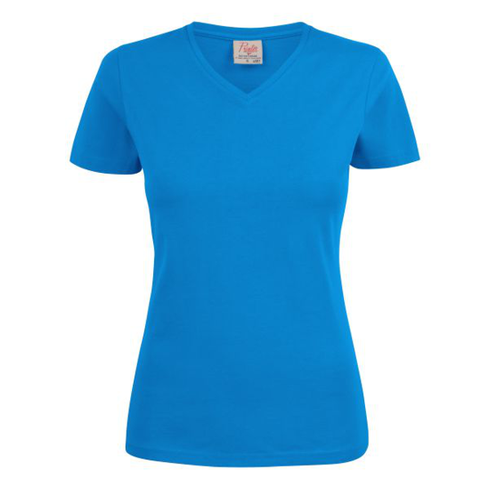 Printer Heavy V-neck Lady T-paita Merensininen XS