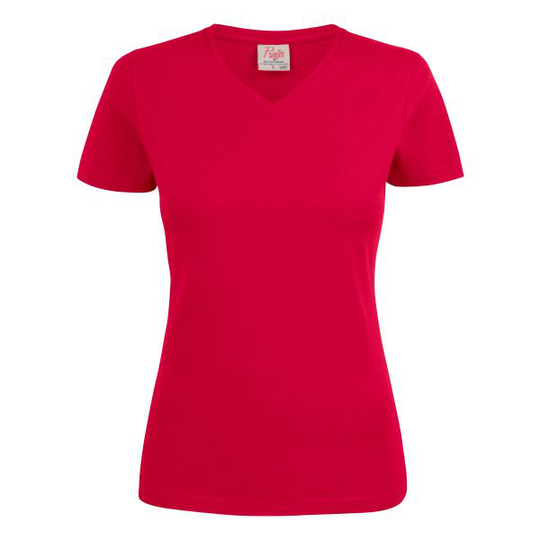 Printer Heavy V-neck Lady T-paita Punainen XS