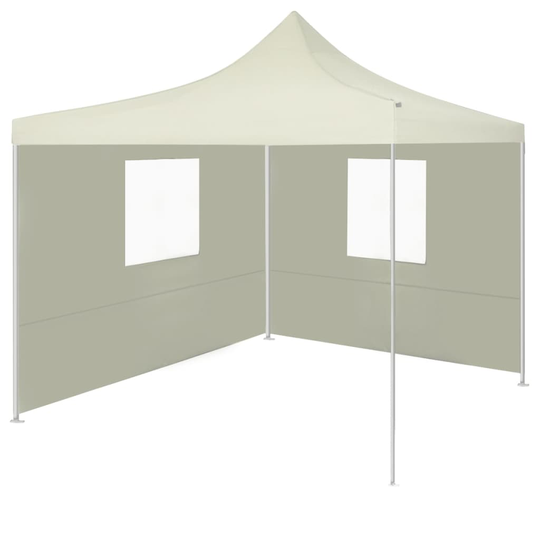 vidaXL Kokoontaitettava juhlateltta 2 seinää 3x3 m kerma