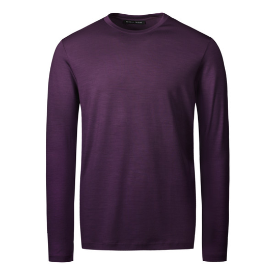Formal Friday Ultrafine Merino Long Sleeve T-shirt - Plum - Unisex - XXS - Partioaitta