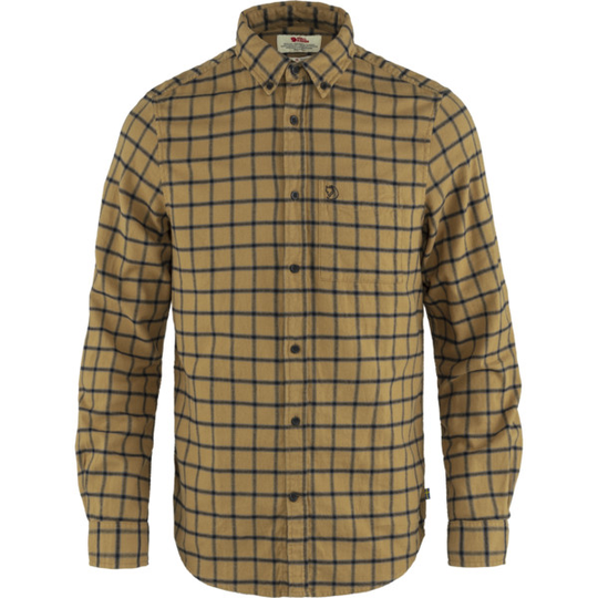 Fjällräven Övik Flannel Shirt M - Buckwheat Brown-dark Navy - Miehet - L - Partioaitta