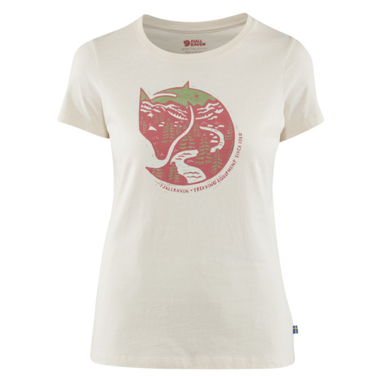 Fjällräven Arctic Fox Print T-shirt W - Chalk White - Naiset - L - Partioaitta