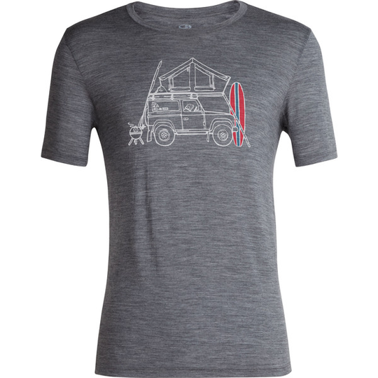 Icebreaker M Tech Lite Ii Ss Tee Surfspot Camber - Gritstone Hthr - Miehet - S - Partioaitta