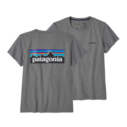 Patagonia W' S P-6 Logo Responsibili-tee - Gravel Heather - Naiset - XS - Partioaitta