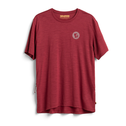 Fjällräven S/f Wool T-shirt M - Pomegranate Red - Miehet - L - Partioaitta