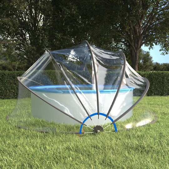 vidaXL Uima-altaan kupoli pyöreä 467x234 cm PVC