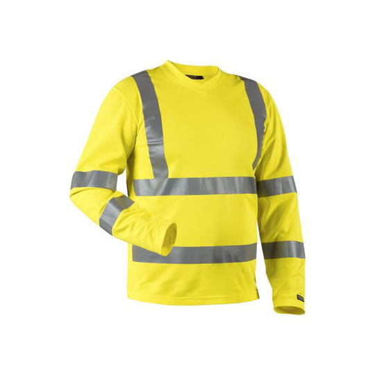 Blåkläder 338110703300XS T-paita pitkähihainen, huomiokeltainen, UV-suojattu, huomioväri Koko XS