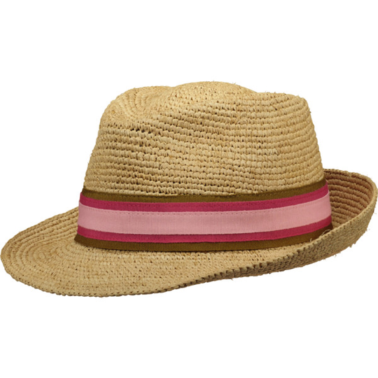 Salon Lakkitehdas Raffia Trilby Crochet - Natural-caramel-pink - Unisex - 57 - Partioaitta
