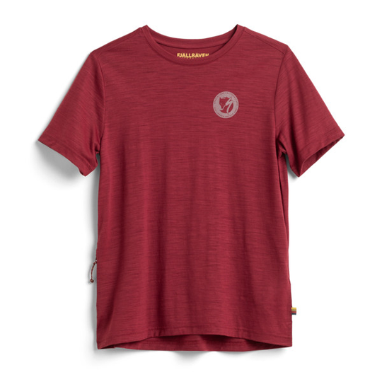 Fjällräven S/f Wool T-shirt W - Pomegranate Red - Naiset - L - Partioaitta