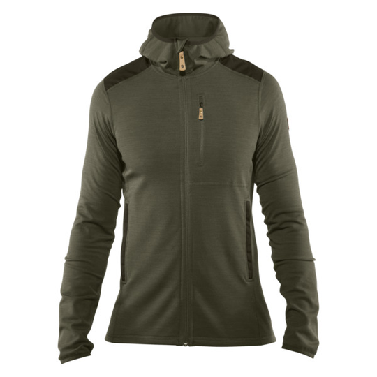 Fjällräven Keb Fleece Hoodie M - Laurel Green-deep Forest - Miehet - L - Partioaitta