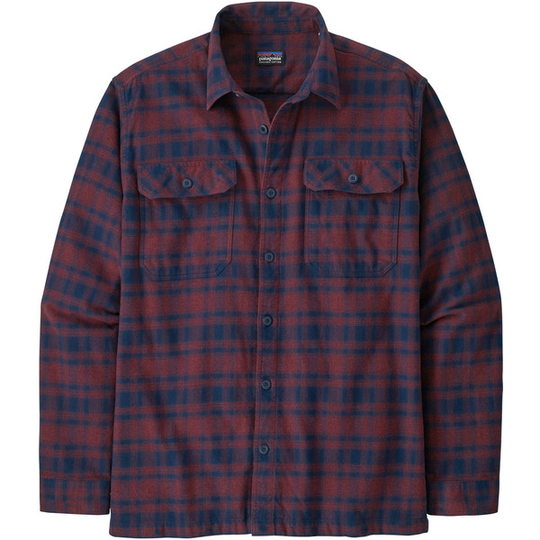 Patagonia M' S L/s Organic Cotton Mw Fjord Flannel Shirt - Connected Lines: Sequoia Red - Miehet - S - Partioaitta