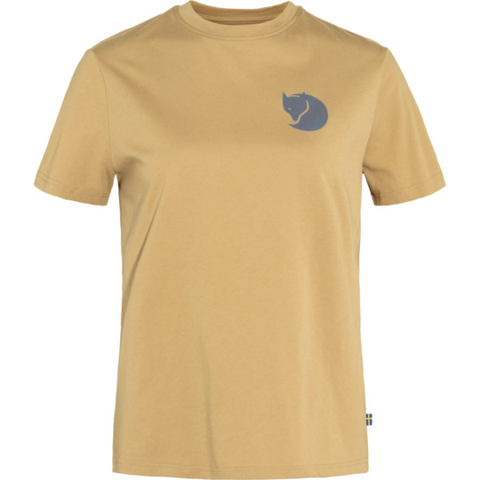 Fjällräven Fox Boxy Logo Tee W - Dune Beige - Naiset - L - Partioaitta