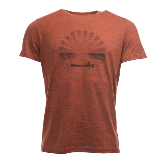 Devold Kanoe Man Tee - Brick Melange - Miehet - L - Partioaitta