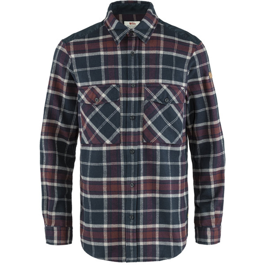 Fjällräven Övik Twill Shirt M - Dark Navy-dark Garnet - Miehet - L - Partioaitta