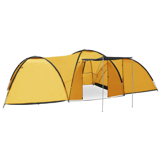 vidaXL Retkeilyteltta iglu 650x240x190 cm 8 henkilöä keltainen