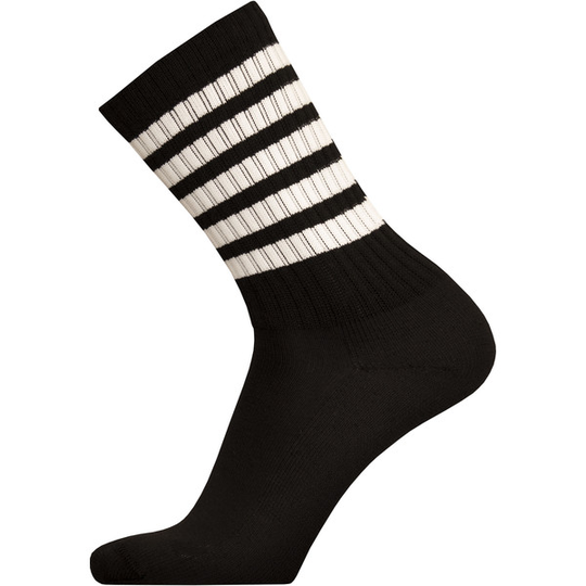 Sukkamestarit Merinovillasukat Sport - Musta 5 Stripes - Unisex - 35-38 - Partioaitta