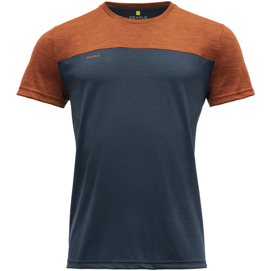 Devold Norang Man Tee - Brick Melange/night - Miehet - L - Partioaitta