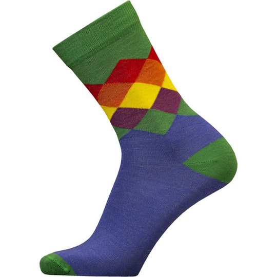 Sukkamestarit Merinovillasukat - Argyle Moderni Rainbow - Unisex - 35-38 - Partioaitta