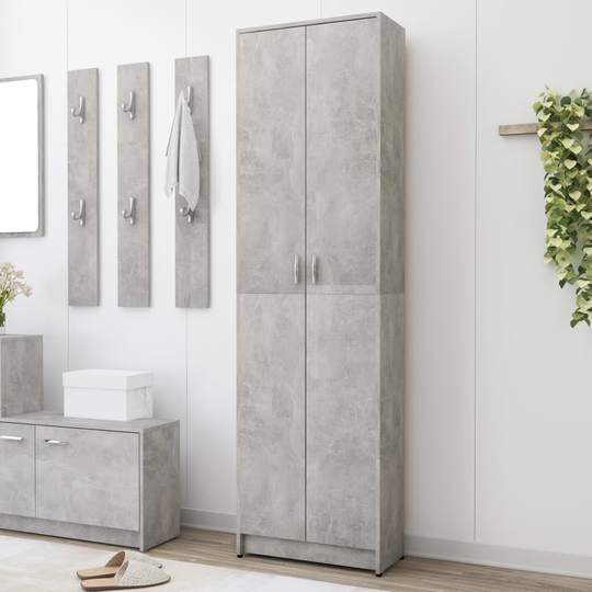 vidaXL Eteisen vaatekaappi betoninharmaa 55x25x189 cm lastulevy