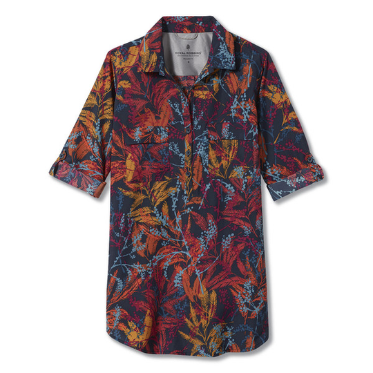 Royal Robbins Expedition Tunic Print - Navy - Naiset - L - Partioaitta