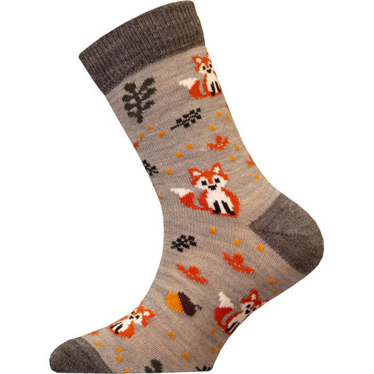 Sukkamestarit Merinovillasukat Kids - Kettu Kasvit Harmaa - Unisex - 28-30 - Partioaitta
