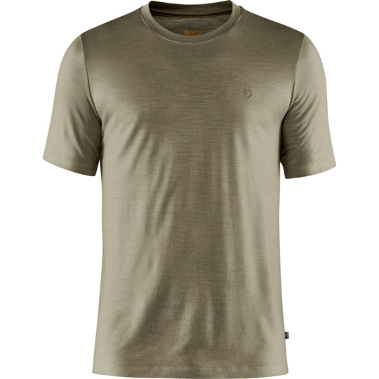 Fjällräven Abisko Wool Ss M - Light Olive - Miehet - L - Partioaitta
