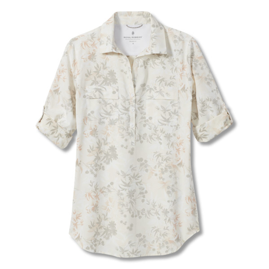 Royal Robbins Expedition Iitunic Print - Creme Zephyr Pt - Naiset - L - Partioaitta